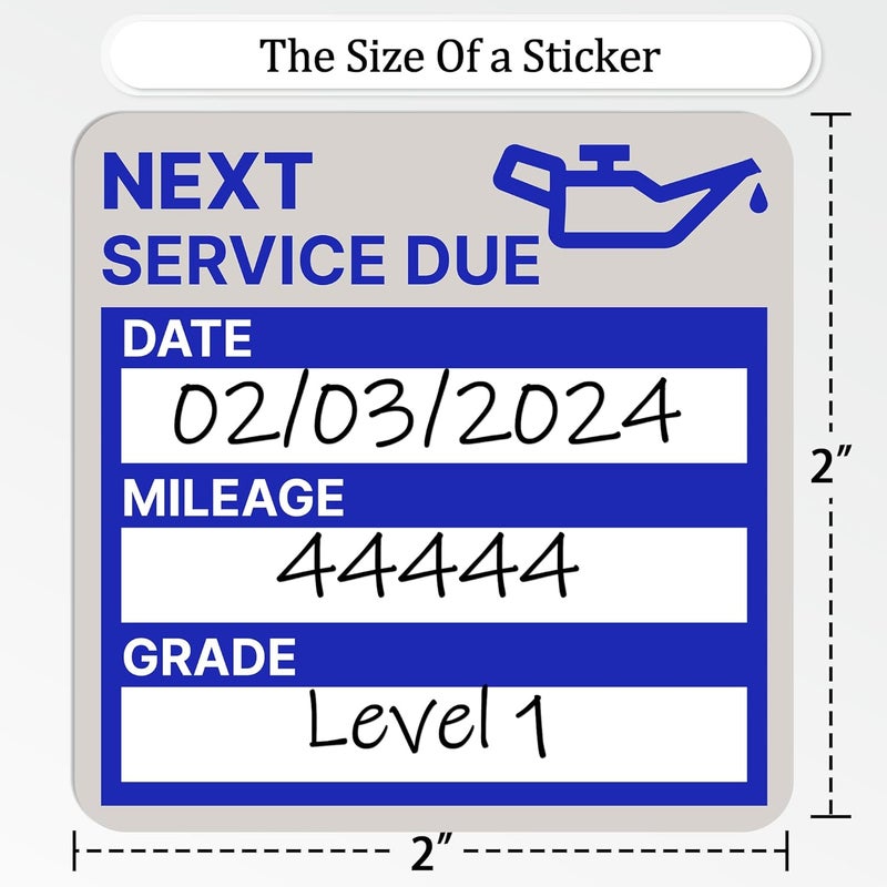GUEER for Oil Change Stickers 300 Pcs 2”x 2” Service Black Stickers, Next Service Due Reminder Sticker Labels, Easy to Write on, Easy to Peel with No Residue - Image 3